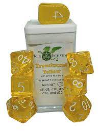 Role 4 Initiative Set of 7 Dice Translucent Pink